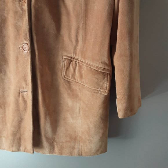 Danier Tan Suede Trench Coat - Picture 5 of 16